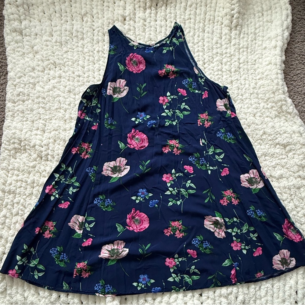 Old Navy Navy Blue Floral Dress